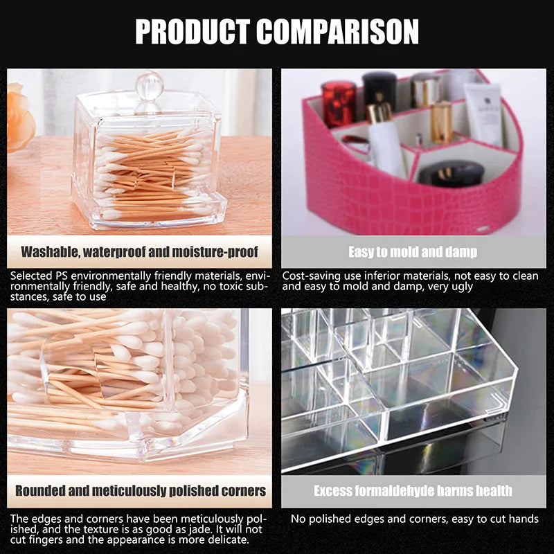 Acrylic Cotton Swab Storage Box