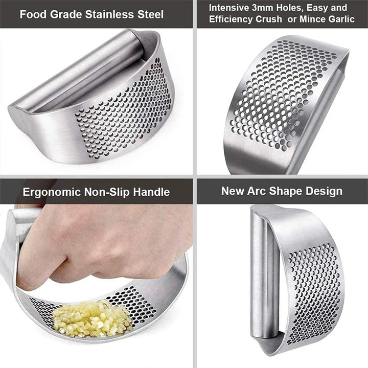 Stainless Steel Garlic Press Squeezer and Ginger Crusher