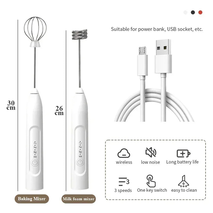 2-in-1 USB Rechargeable Electric Egg Beater